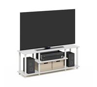 Furinno Turn-N-Tube Supporti TV per intrattenimento 3D a 3 Livelli Senza Attrezzi, Bianco/Bianco