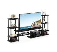 Furinno Turn-N-Tube Supporti TV Senza Attrezzi, Legno, caffè/Nero, 34.01 x 34.01 x 93.98 cm