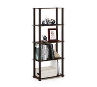 Furinno Turn-S-Tube Espositore multiuso a 5 livelli con tubi quadrati, Noce/Marrone