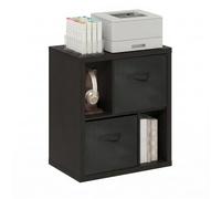 Furinno VIOLA Scaffale Portaoggetti A 4 Ripiani Con Contenitori, Libreria, Scaffale Espositivo, Con Contenitori, Per Organizzazione E Contenimento, Rovere Scuro/Nero