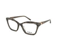 Furla Occhiali da vista VFU876 montatura squadrata in acetato, grigio a righe, Donna 58