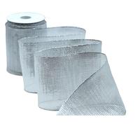 Furlanis - Ametista Bordi Rame, Nastro Decorativo Per Confezioni Regalo, Tessuto Italiano - Argento, 95 mm x 15 m