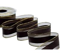 Furlanis - Baccarat Bordi Rame E Fascia Centrale In Raso, Nastro Decorativo Per Confezioni Regalo, Natale, Bomboniere, Matrimoni - Cacao, 40 mm x 25 m