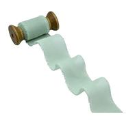 Furlanis - Crêpe Effetto Seta Sfrangiato in Chiffon, Nastro Decorativo Per Confezioni, Regali, Tessuto Italiano - Verde Mare, 40mm x 25 m