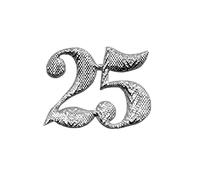 Furlanis - Decorazione Per Venticinquesimo, Compleanno, Nozze D'Argento - Argento, 25 Pezzi