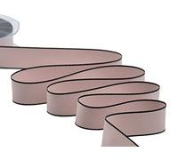 Furlanis - Doppio Raso Opaco Con Bordi Neri, Nastro per Decorazioni, Pacchi Regalo, Bomboniere - Cipria Scuro, 25 mm x 20 m