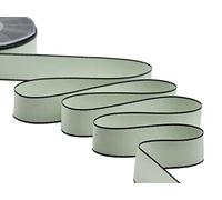 Furlanis - Doppio Raso Opaco Con Bordi Neri, Nastro per Decorazioni, Pacchi Regalo, Bomboniere - Verde Mare, 25 mm x 20 m
