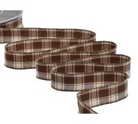 Furlanis - Kilt Scozzese, Nastro Natalizio A Quadretti, Tessuto Italiano - Marrone, 25 mm x 20 m
