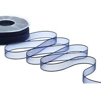 Furlanis N1115_426_50 Nastro Velo Bordato, Organza, Blu Scuro, 15mm x 50m