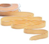 Furlanis - Nastro A Quadretti Bamby, Nastro per Decorazioni Natale, Pacchi Regalo, Tessuto Italiano - Arancio Pesca, 15 mm x 25 m