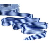 Furlanis - Nastro A Quadretti Bamby, Nastro per Decorazioni Natale, Pacchi Regalo, Tessuto Italiano - Blu Scuro, 15 mm x 25 m