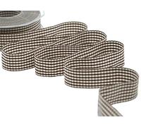 Furlanis - Nastro A Quadretti Bamby, Nastro per Decorazioni Natale, Pacchi Regalo, Tessuto Italiano - Cacao, 25 mm x 25 m