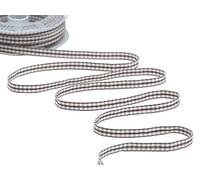 Furlanis - Nastro A Quadretti Bamby, Nastro per Decorazioni Natale, Pacchi Regalo, Tessuto Italiano - Cacao, 6 mm x 25 m
