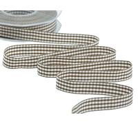 Furlanis - Nastro A Quadretti Bamby, Nastro per Decorazioni Natale, Pacchi Regalo, Tessuto Italiano - Cannella, 15 mm x 25 m