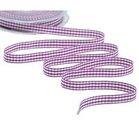 Furlanis - Nastro A Quadretti Bamby, Nastro per Decorazioni Natale, Pacchi Regalo, Tessuto Italiano - Ciclamino Scuro, 10 mm x 25 m