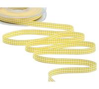 Furlanis - Nastro A Quadretti Bamby, Nastro per Decorazioni Natale, Pacchi Regalo, Tessuto Italiano - Giallo Oro, 10 mm x 25 m