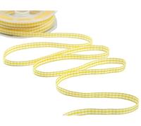 Furlanis - Nastro A Quadretti Bamby, Nastro per Decorazioni Natale, Pacchi Regalo, Tessuto Italiano - Giallo Oro, 6 mm x 25 m