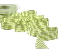 Furlanis - Nastro A Quadretti Bamby, Nastro per Decorazioni Natale, Pacchi Regalo, Tessuto Italiano - Verde Pistacchio, 25 mm x 25 m