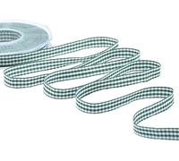 Furlanis - Nastro A Quadretti Bamby, Nastro per Decorazioni Natale, Pacchi Regalo, Tessuto Italiano - Verde Inglese, 10 mm x 25 m