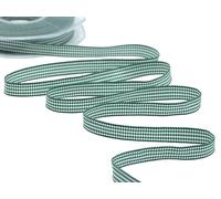 Furlanis - Nastro Bamby Raso Scozzese, Vicky Quadrettato, Tessuto Italiano - Verde Bandiera, 10 mm x 25 m