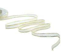 Furlanis - Nastro Decorativo In Lino Con Bordi Colorati E Rame, Nastro Per Decorazioni, Pacchi Regalo, Bomboniere - Oro, 10 mm x 15 m