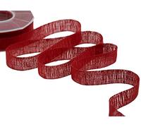 Furlanis - Nastro Decorativo in Puro Lino, per Decorazioni e Confezioni, Tessuto Italiano - Rosso, 30 mm x 15 m