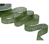 Furlanis - Nastro Decorativo in Puro Lino, per Decorazioni e Confezioni, Tessuto Italiano - Verde Smile, 30 mm x 15 m