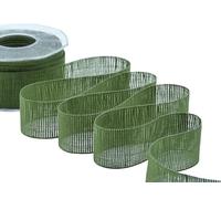 Furlanis - Nastro Decorativo in Puro Lino, per Decorazioni e Confezioni, Tessuto Italiano - Verde Smile, 45 mm x 15 m