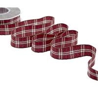 Furlanis - Nastro Decorativo Scozzese Classico, Per Decorazioni, Confezioni Regalo, Tessuto Italiano - Amaranto, 25 mm x 20 m