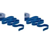 Furlanis - Nastro Decorativo Sfrangiato Coprente Tipo Cotone, per Decorazioni e Confezioni, Tessuto Italiano - Blu Cina, 23 mm x 15 m (Confezione da 2)