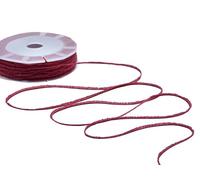 Furlanis - Nastro Decorativo Sfrangiato Coprente Tipo Cotone, per Decorazioni e Confezioni, Tessuto Italiano - Amaranto, 2 mm x 50 m