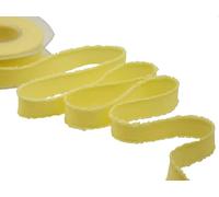 Furlanis - Nastro Decorativo Sfrangiato Coprente Tipo Cotone, per Decorazioni e Confezioni, Tessuto Italiano - Giallo, 23 mm x 15 m