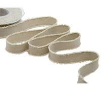 Furlanis - Nastro Decorativo Sfrangiato Coprente Tipo Cotone, per Decorazioni e Confezioni, Tessuto Italiano - Tortora, 23 mm x 15 m