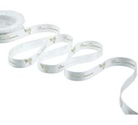 Furlanis - Nastro Doppio Raso Stampa Comunione, Tessuto Italiano - Bianco/Oro, 16 mm x 10 m