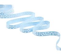Furlanis - Nastro Doppio Raso Stampa Pois Bianchi Azzurro Baby - 16 mm x 20 m