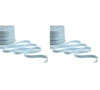 Furlanis - Nastro Doppio Raso, Tessuto Italiano - Azzurro Baby, 10 mm x 25 m (Confezione da 2)