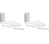 Furlanis - Nastro Doppio Raso, Tessuto Italiano - Bianco Ottico, 6 mm x 25 m (Confezione da 2)