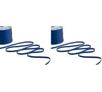 Furlanis - Nastro Doppio Raso, Tessuto Italiano - Blu Scuro, 6 mm x 25 m (Confezione da 2)