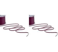 Furlanis - Nastro Doppio Raso, Tessuto Italiano - Bordeaux Scuro, 3 mm x 50 m (Confezione da 2)