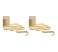 Furlanis - Nastro Doppio Raso, Tessuto Italiano - Giallo Oro, 10 mm x 25 m (Confezione da 2)