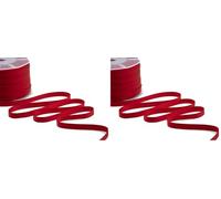Furlanis - Nastro Doppio Raso, Tessuto Italiano - Rosso, 10 mm x 25 m (Confezione da 2)