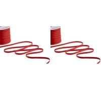 Furlanis - Nastro Doppio Raso, Tessuto Italiano - Rosso, 6 mm x 25 m (Confezione da 2)