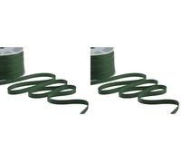Furlanis - Nastro Doppio Raso, Tessuto Italiano - Verde Foresta, 10 mm x 25 m (Confezione da 2)