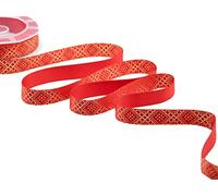 Furlanis - Nastro In Raso Boutique Lame Con Stampa In Serigrafia Laminata E Decoro Elegante Buon Natale - Rosso, 16 mm x 10 m