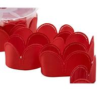 Furlanis - Nastro Margherita Portaconfetti, taffettà, Bomboniere e Confezioni, Tessuto Italiano - Rosso, 90 Pezzi da 5 Petali, 50 mm x 25 m