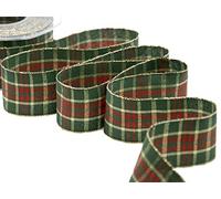 Furlanis - Nastro Natalizio Noel, Nastro per Decorazioni Natale, Pacchi Regalo, Tessuto Italiano - Verde Inglese, 40 mm x 20 m