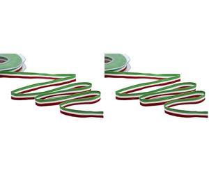 Furlanis Nastro Tricolore, rosso, 12mm (Confezione da 2)