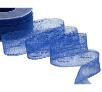 Furlanis - Nastro Veletta Lamè, Tessuto Italiano - Blu Cina, 28 mm x 25m