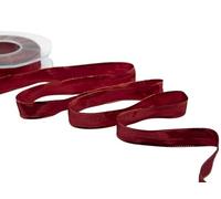 Furlanis - Piattina Elegante Con Rame, Nastro Decorativo Per Confezioni Regalo, Tessuto Italiano - Rosso, 15 mm x 20 m