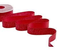 Furlanis - Raso Boutique Lamé, Nastro per Decorazioni, Pacchi Regalo, Bomboniere - Rosso, 25 mm x 20 m